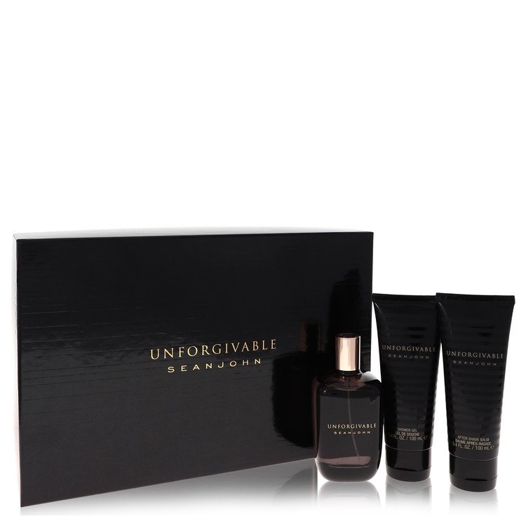 Unforgivable by Sean John Gift Set — 4.2 oz Eau De Toilette Spray + 3.4 oz Shower Gel + 3.4 oz After Shave Balm for Men