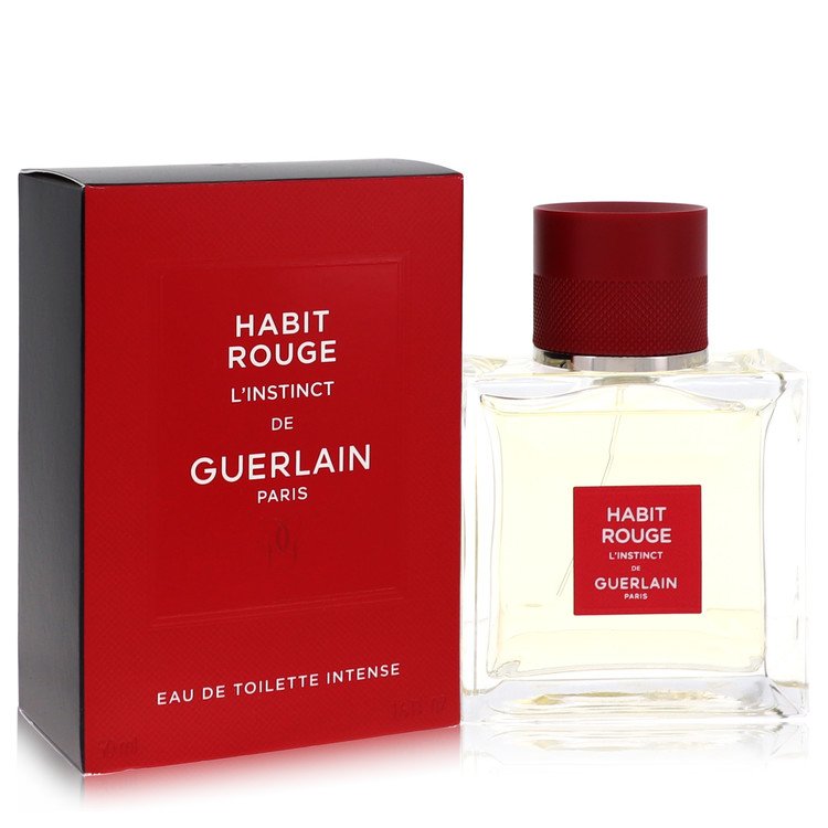 Habit Rouge L’instinct by Guerlain Eau De Toilette Intense Spray 1.6 oz for Men