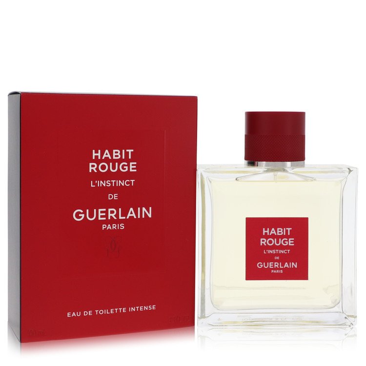 Habit Rouge L’instinct by Guerlain Eau De Toilette Intense Spray 3.3 oz for Men