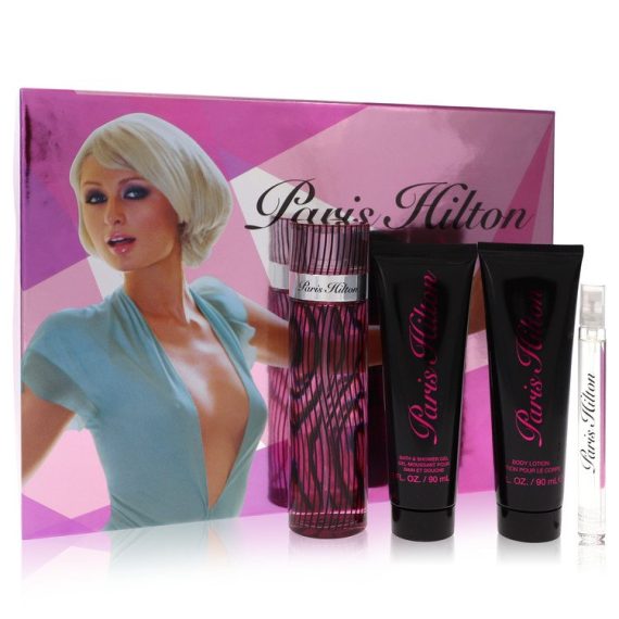 Paris Hilton by Paris Hilton Gift Set -- 100ml Eau De Parfum Spray + 90ml Body Lotion + 90ml Shower Gel + .3120ml  Mini EDP Spray for Women