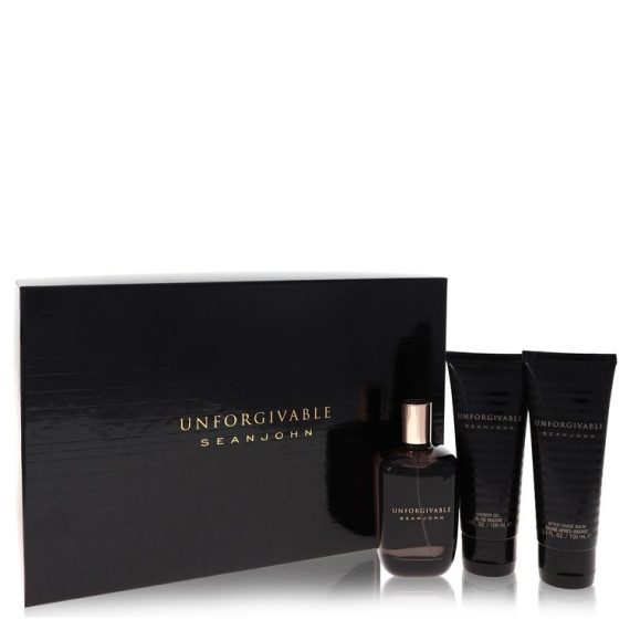 Unforgivable by Sean John Gift Set -- 125ml Eau De Toilette Spray + 100ml Shower Gel + 100ml After Shave Balm for Men