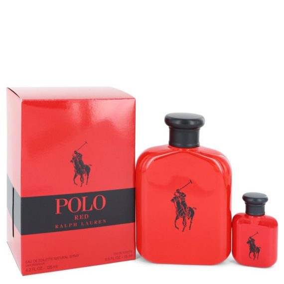 Polo Red by Ralph Lauren Gift Set -- 125ml Eau De Toilette Spray + 15ml Mini EDT for Men