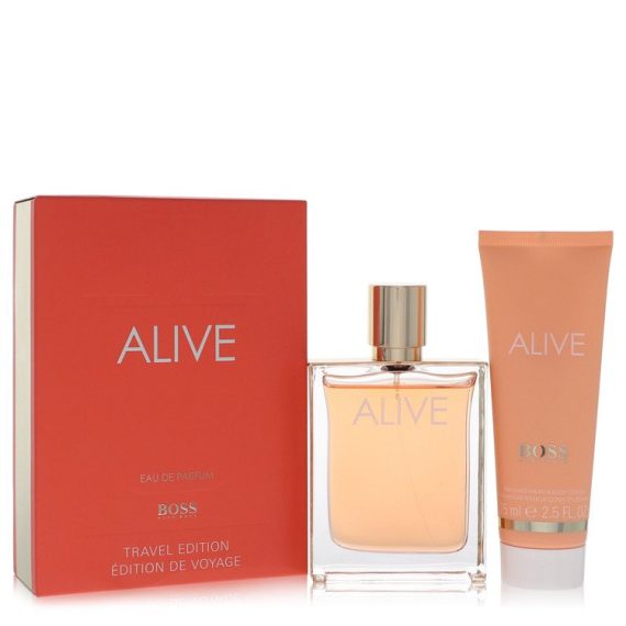 Boss Alive by Hugo Boss Gift Set -- 80ml Eau De Parfum Spray + 75ml Hand and Body Lotion for Women